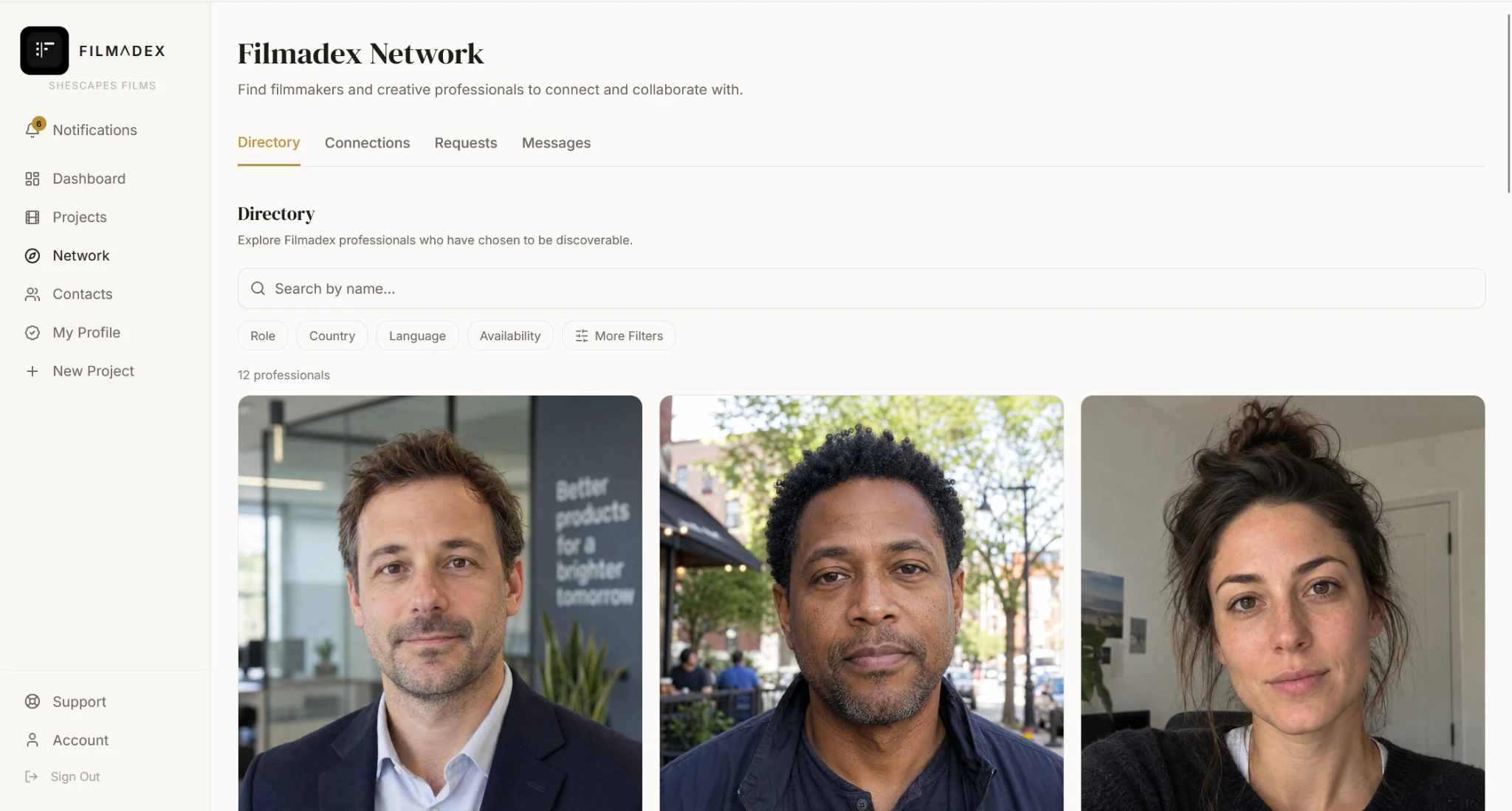Filmadex network directory