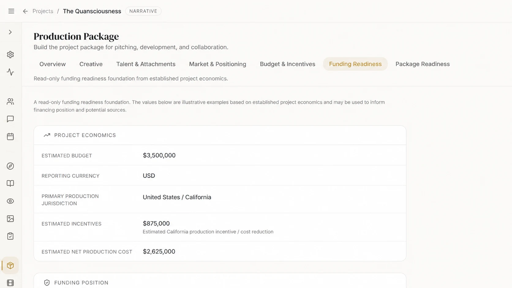 Filmadex funding readiness